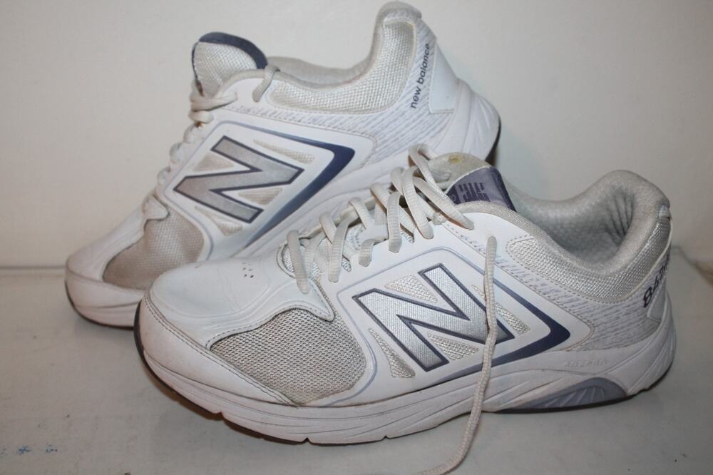 New Balance 847v3 Walking Shoes, White/Gray, Leather, Women's 11 Wide